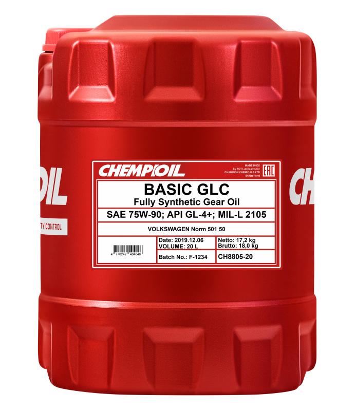 8805 CHEMPIOIL BASIC GLC 75W-90 20 л. Синтетическое трансмиссионное масло 75W90 