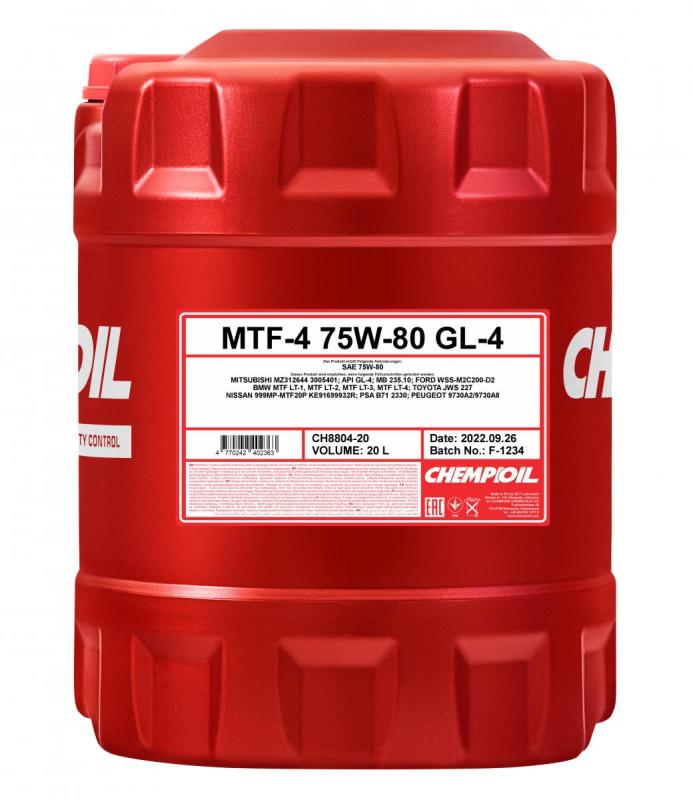 8804 CHEMPIOIL MTF-4 75W80 20 л. Синтетическое трансмиссионное масло 75W-80