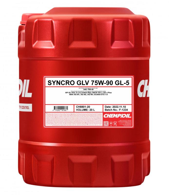 8801 CHEMPIOIL SYNCRO GLV 75W90 20 л. Синтетическое трансмиссионное масло 75W-90