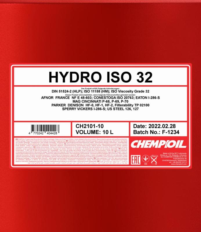 2101 CHEMPIOIL HYDRO ISO 32 10 л. Гидравлическое масло 