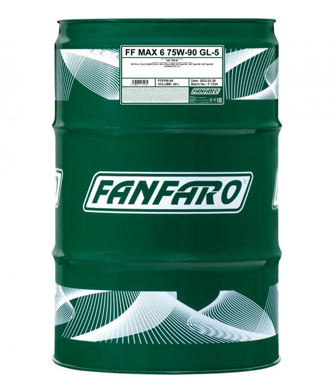 8706 FANFARO MAX 6 75W90 60 л. Синтетическое трансмиссионное масло 75W-90