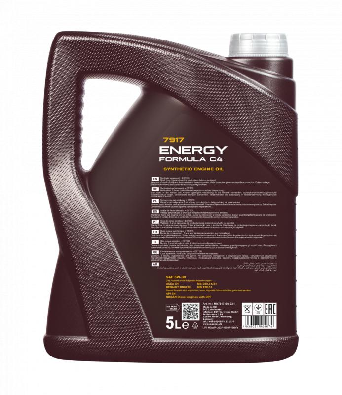 7917 MANNOL ENERGY FORMULA C4 5W30 5 л. Синтетическое моторное масло 5W-30