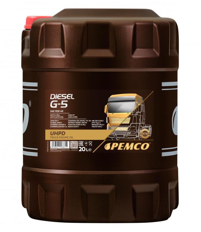 PEMCO G-5 DIESEL UHPD 10W40 20 л. Полусинтетическое моторное масло 10W-40