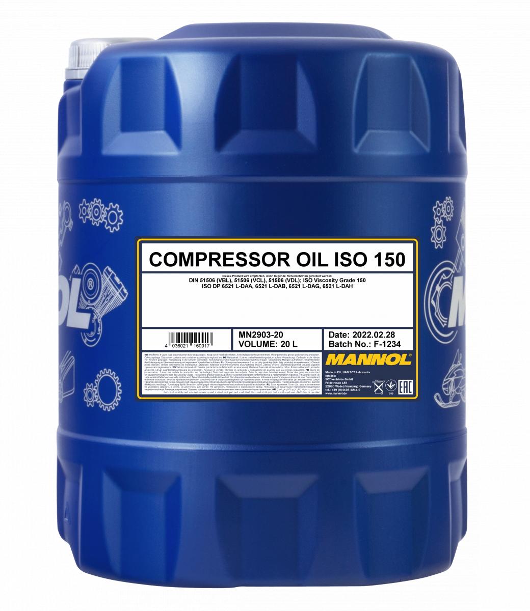 2903 MANNOL COMPRESSOR OIL ISO 150 20 л. Минеральное масло для воздушных компрессоров   2903 MANNOL COMPRESSOR OIL ISO 150 20 л. Минеральное масло для воздушных компрессоров