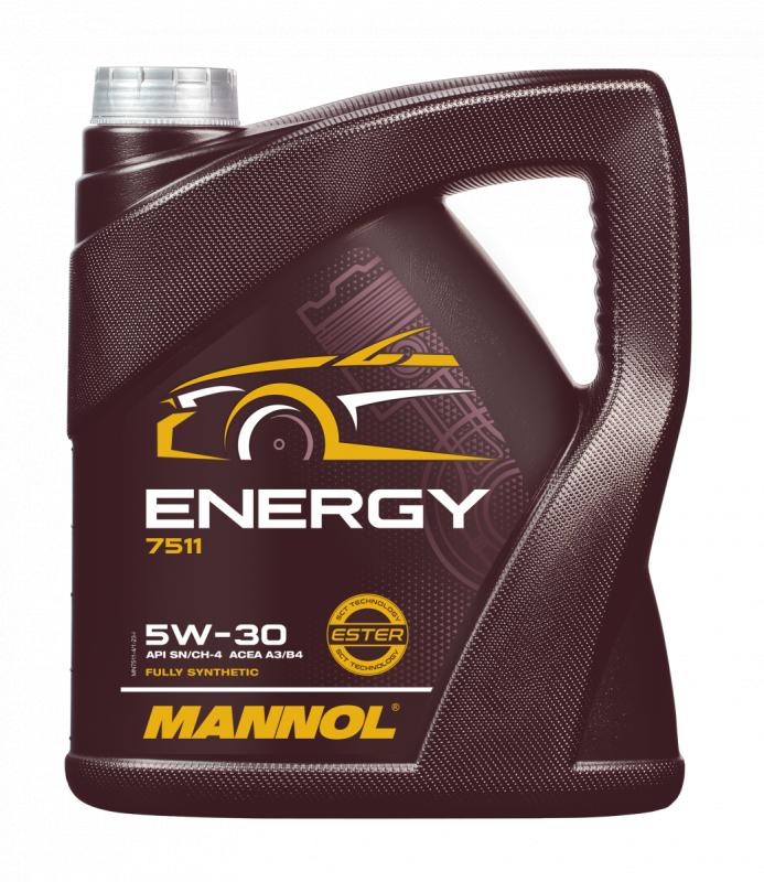 7511 MANNOL ENERGY 5W30 4 л. Синтетическое моторное масло 5W-30