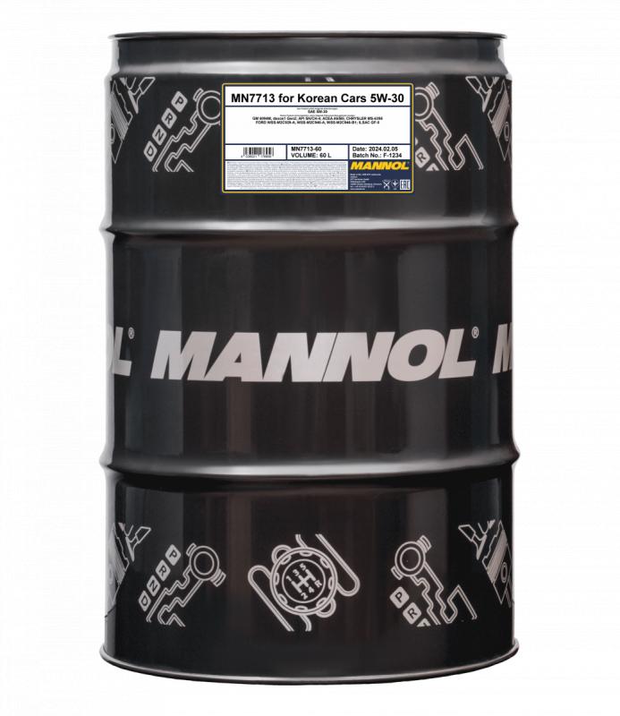 7713 MANNOL FOR KOREAN CARS A5/B5 5W30 60 л. Синтетическое моторное масло 5W-30