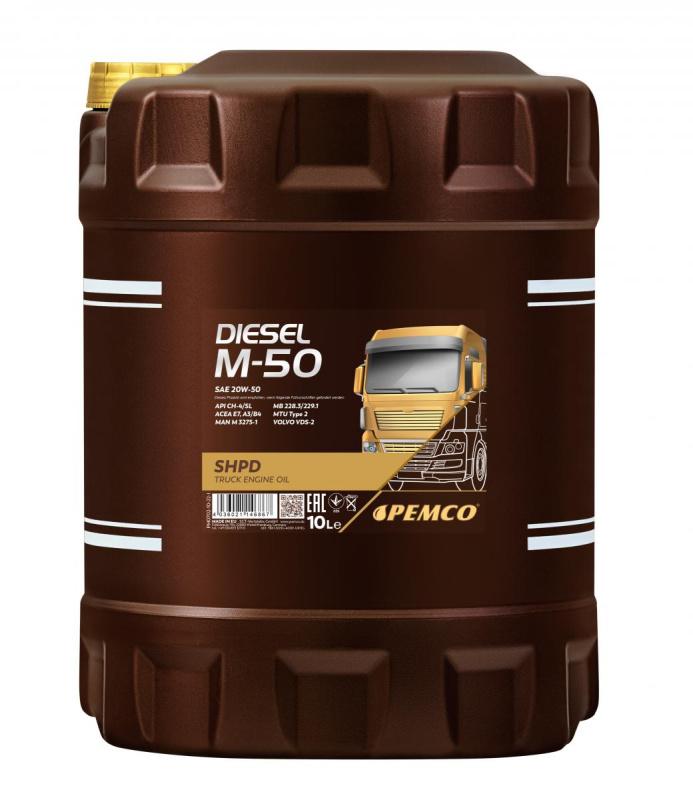 PEMCO DIESEL M-50 SHPD 20W50 10 л. Минеральное моторное масло 20W-50