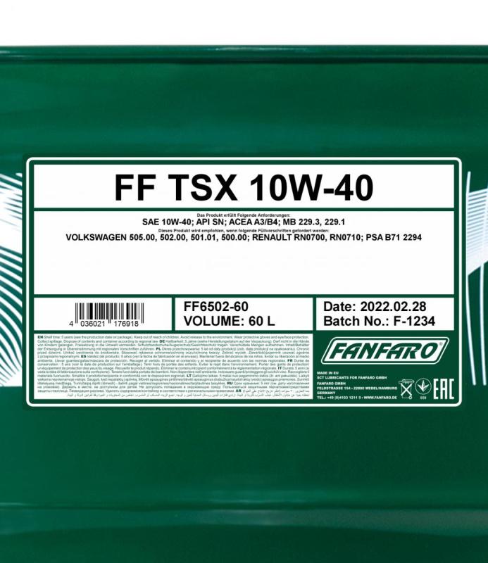 6105 FANFARO TRD-W UHPD 10W40 60 л. Полусинтетическое моторное масло 10W-40