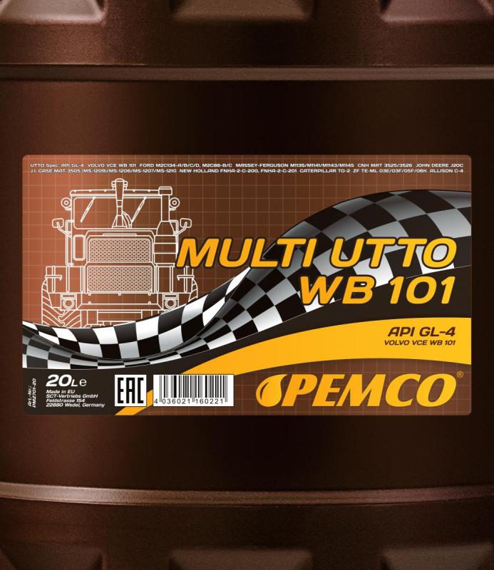 PEMCO MULTI UTTO WB 101 20 л. Минеральное трансмисионное масло